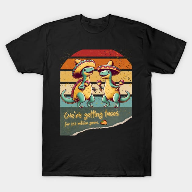 Funny Tacosaurus Brothers T-Shirt by mieeewoArt